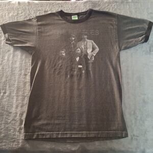 Beatles Size Large Large Gray Black Ringer Shirt 2005 Apple Graphic Band Tee